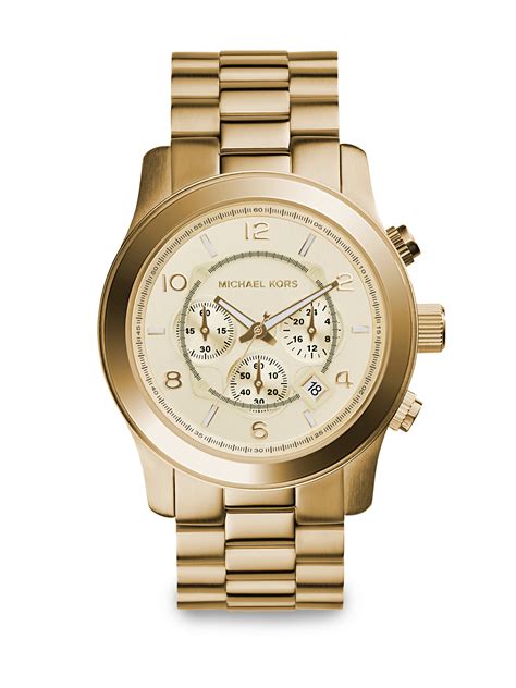 michael kors gage gold tone watch|michael kors runway chronograph watch.